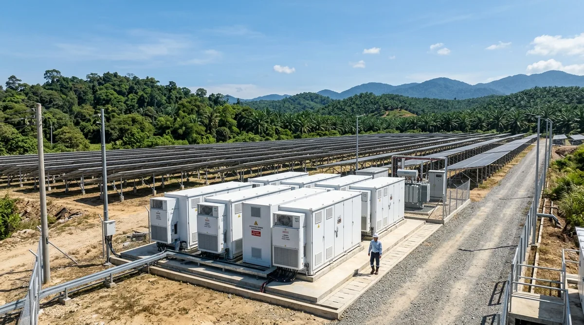 Hybrid solar + battery system with genset backup