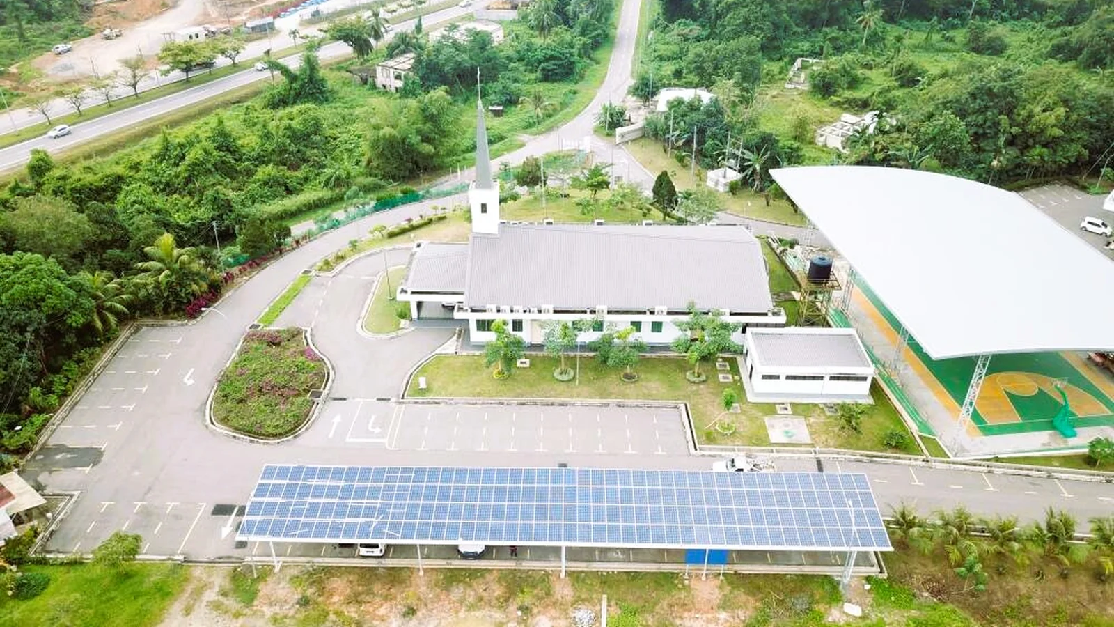 Solar panel installation at a church in Telipok, Sabah