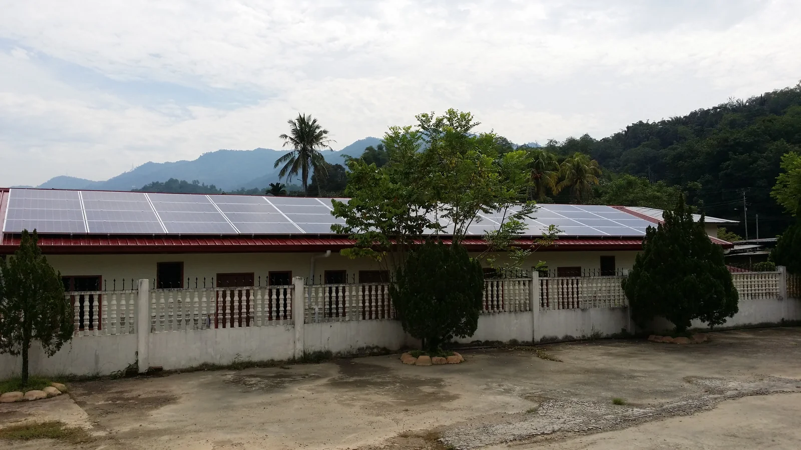 Residential rooftop solar installation at a home in Kiansom, Sabah