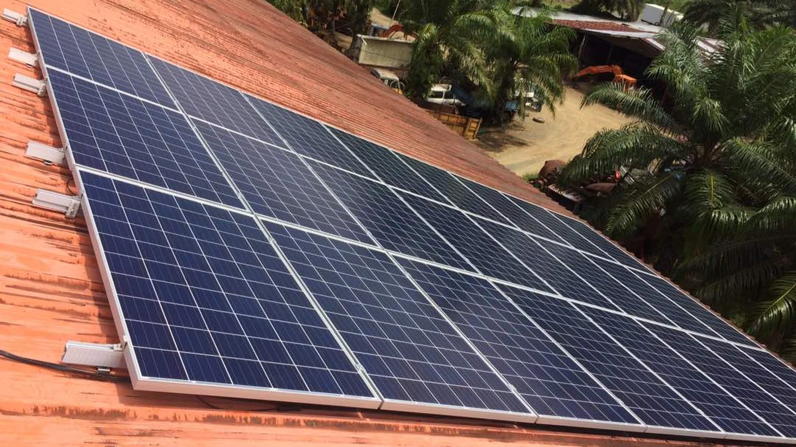 Residential rooftop solar installation at a home in Kunak, Sabah