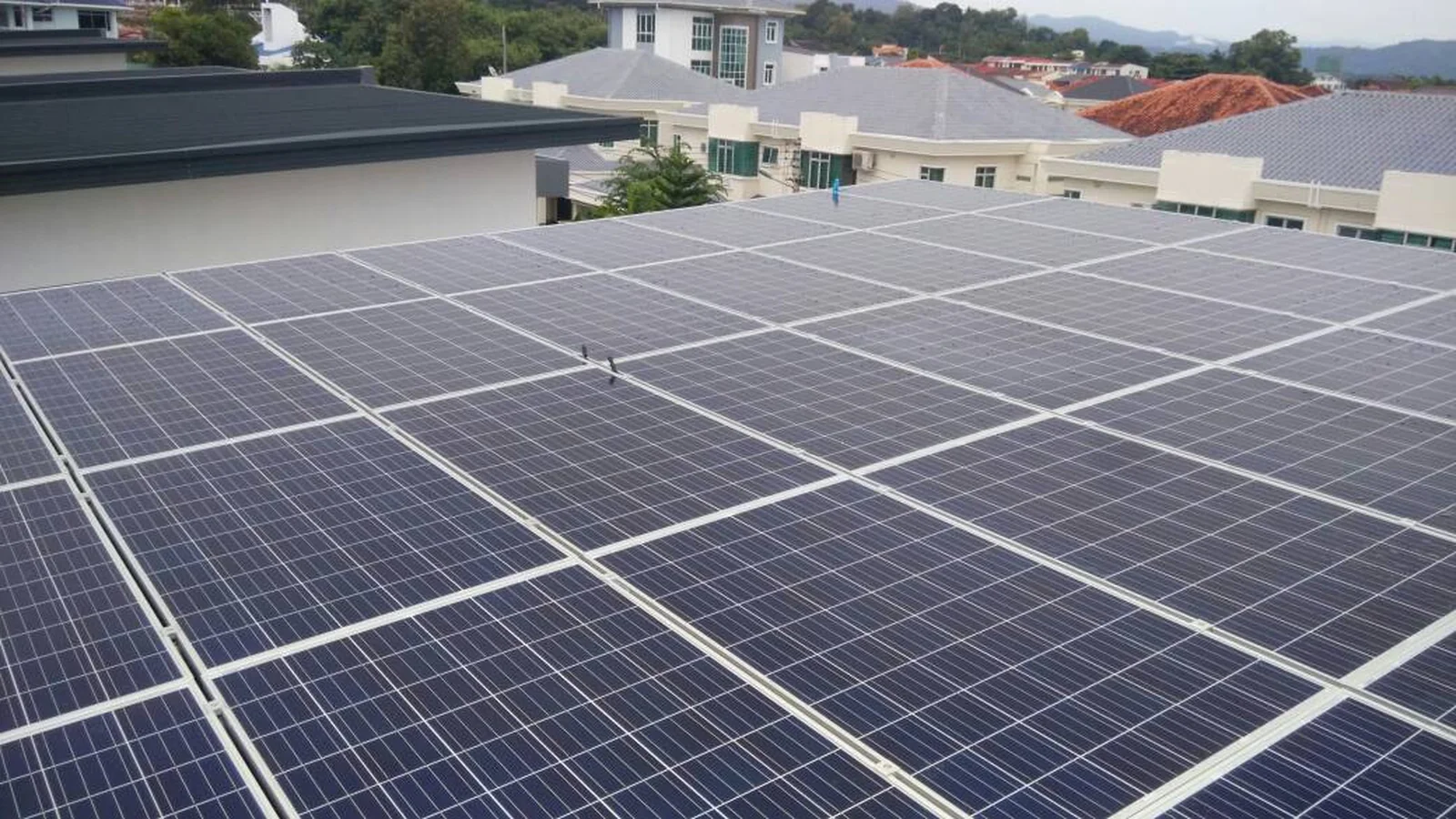 Residential rooftop solar installation at a home in Lintas, Sabah