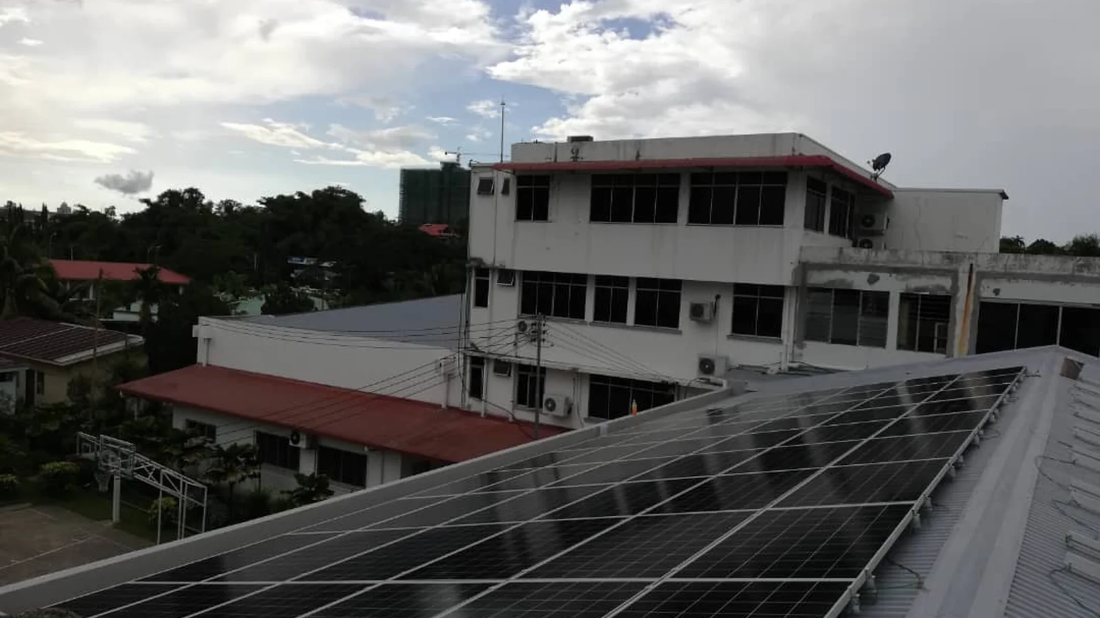 Solar panel installation at a school in Menggatal, Sabah