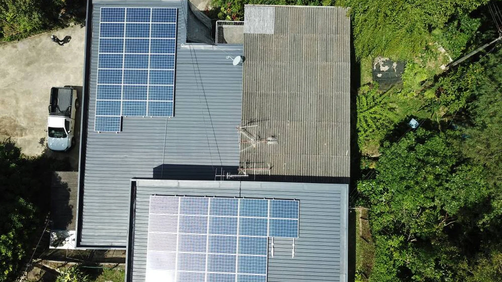 Residential rooftop solar installation at a home in Luyang, Sabah