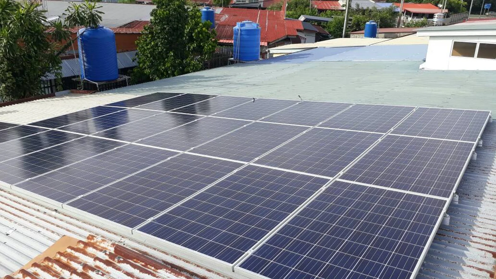 Residential rooftop solar installation at a home in Luyang, Sabah