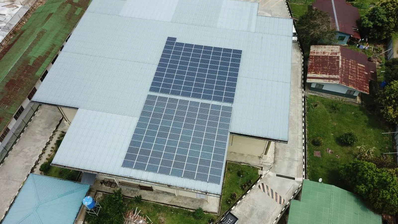Solar panel installation at a school in Ranau, Sabah