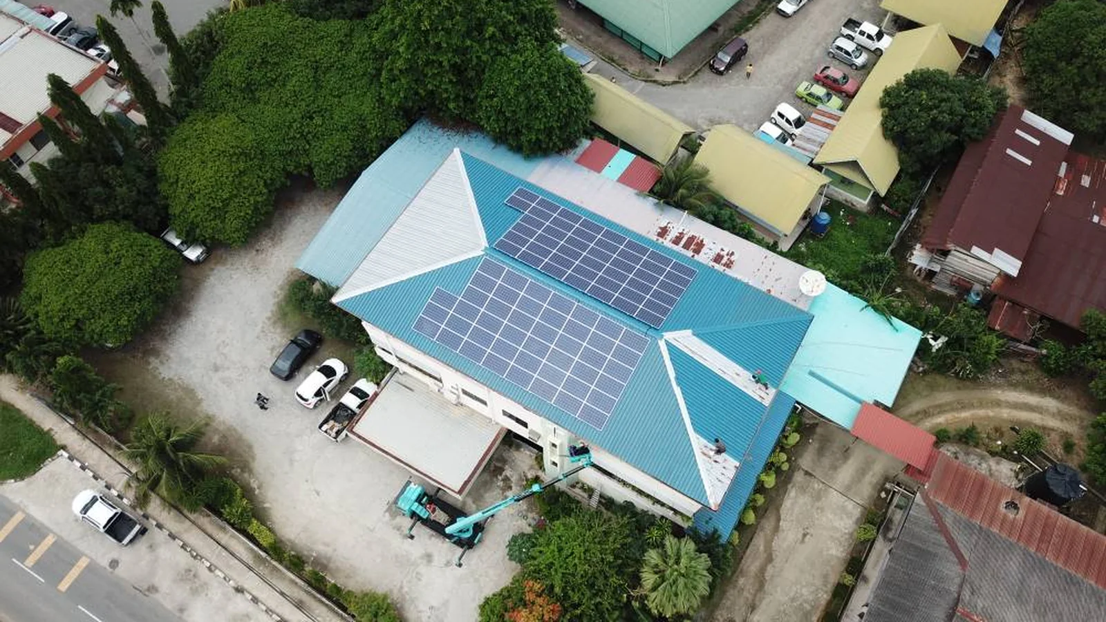 Solar panel installation at a school in Tuaran, Sabah